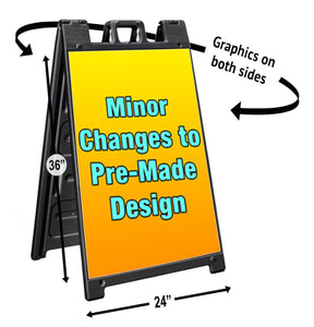 "Minor Design Changes" Black A-Frame Signs, Decals, or Panels