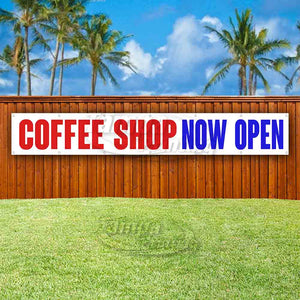Coffee Shop Now Open XL Banner