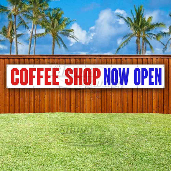 Coffee Shop Now Open XL Banner