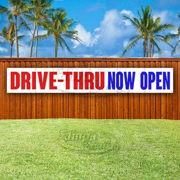 Drive-Thru Now Open XL Banner