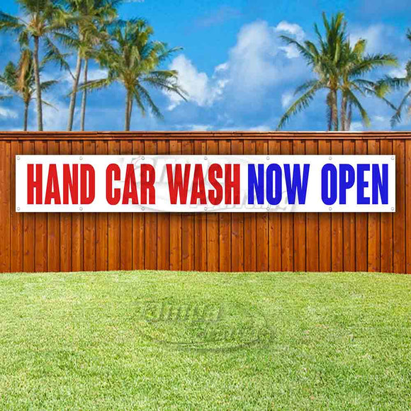 Hand Car Wash Now Open XL Banner