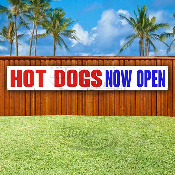 Hot Dogs Now Open XL Banner