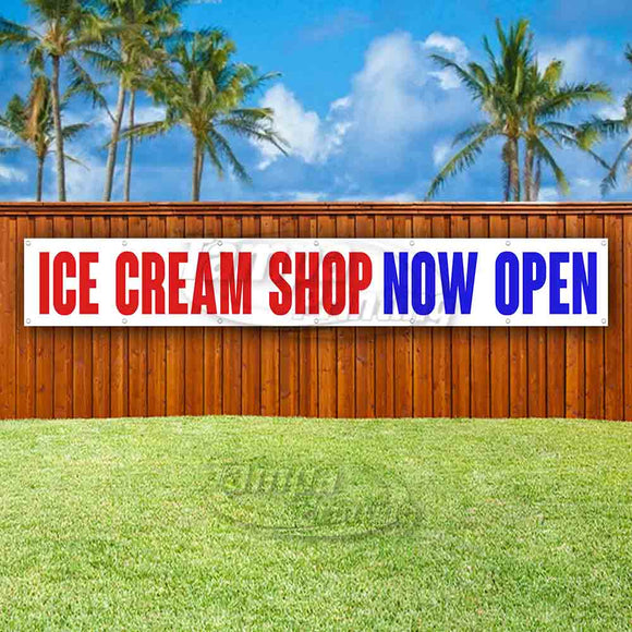 Ice Cream Shop Now Open XL Banner