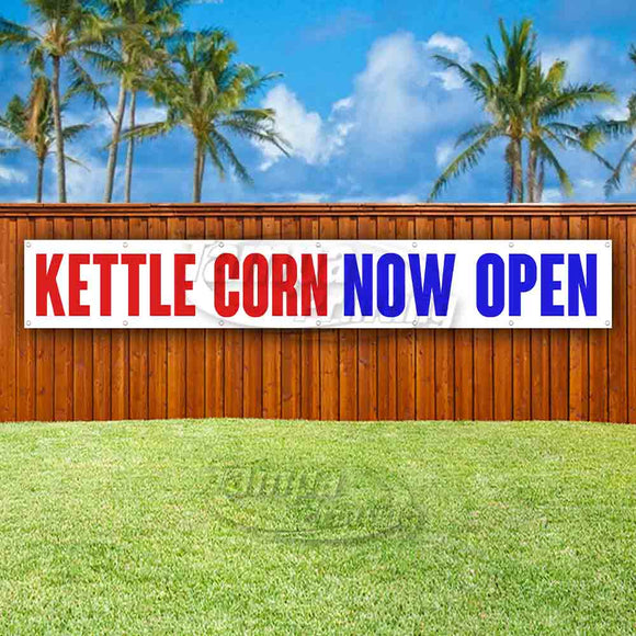 Kettle Corn Now Open XL Banner