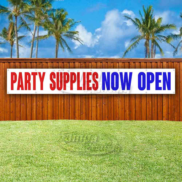 Party Supplies Now Open XL Banner