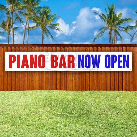 Piano Bar Now Open XL Banner