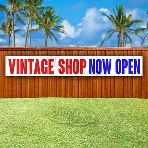 Vintage Shop Now Open XL Banner