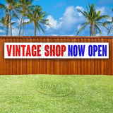 Vintage Shop Now Open XL Banner