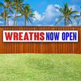 Wreaths Now Open XL Banner
