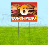 $6 Dollar Lunch Menu Yard Sign