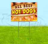 All Beef Hot Dogs Yard Sign