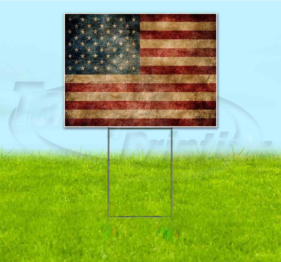 American Flag Yard Sign