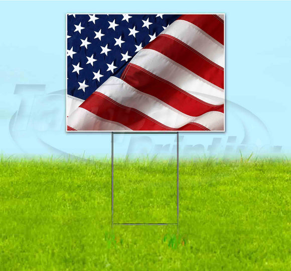 American Flag Yard Sign