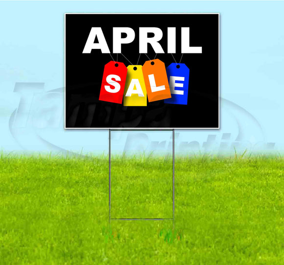 April Sale Tag Yard Sign