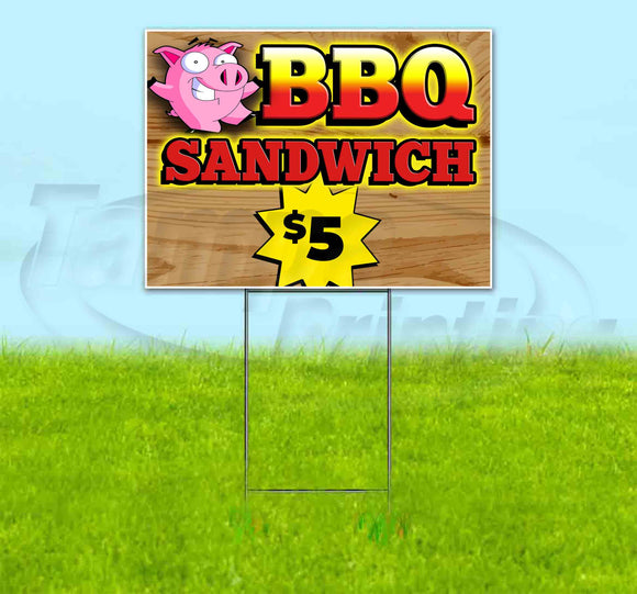 BBQ Sandwich Pig $5 Yard Sign