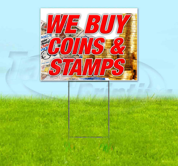 We Buy Coins & Stamps v2 Yard Sign