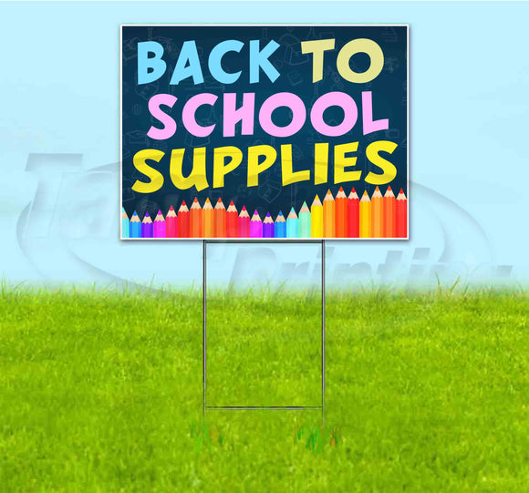 Back To School Supplies Yard Sign