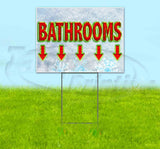 Bathrooms Arrow Yard Sign