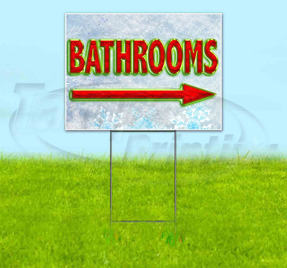 Bathrooms Arrow Yard Sign
