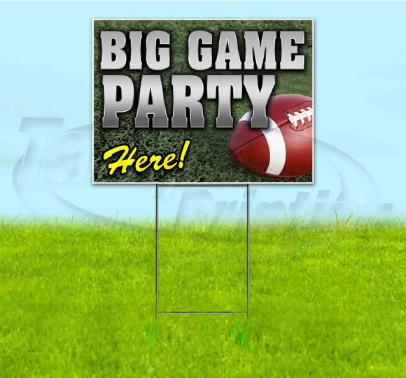 Big Game Party Here Yard Sign