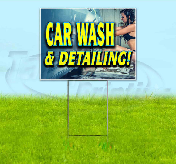 Car Wash And Detailing Yard Sign