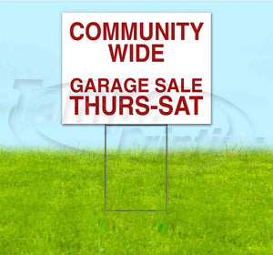 Community Wide Garage Sale Thurs-Sat Yard Sign