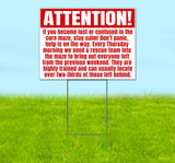 Attention Funny Corn Maze Yard Sign