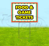 Food & Game Tickets Carnival Yard Sign