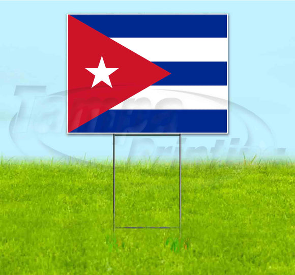 Cuba Flag Yard Sign