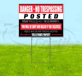 Danger Posted Yard Sign