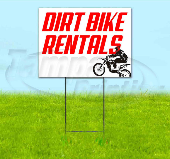 Dirt Bike Rentals Yard Sign