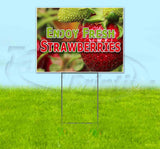 Enjoy Fresh Strawberries Yard Sign