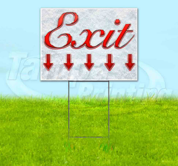 Exit Down Arrow Yard Sign