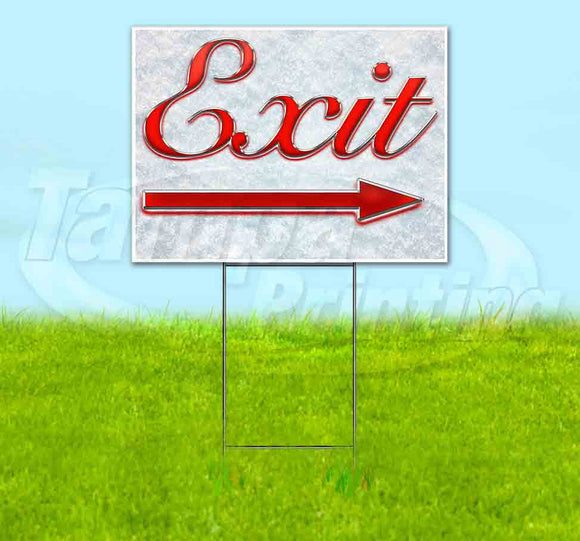 Exit Right Arrow Yard Sign