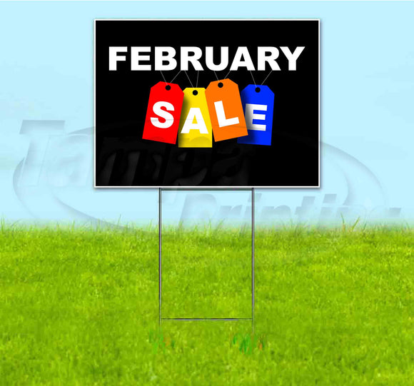 February Sale Tag Yard Sign