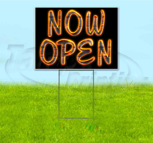 Now Open Yard Sign
