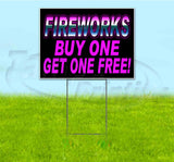 Fireworks Buy One Get One Free Yard Sign
