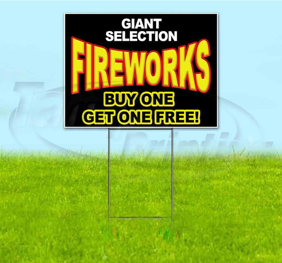 Fireworks Giant Selection BOGO Yard Sign