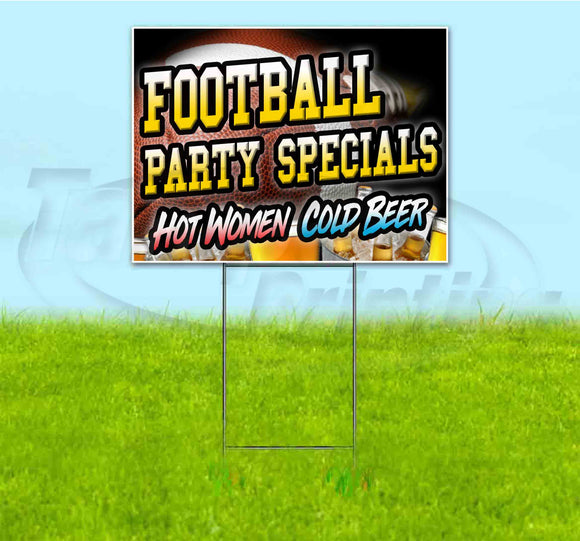 Football Drink Specials Hot Women Cold Beer Yard Sign