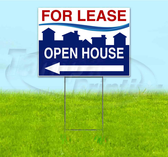 For Lease Open House Left Yard Sign