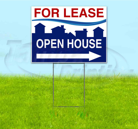 For Lease Open House Right Yard Sign