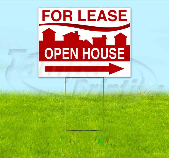 For Lease Open House Right Yard Sign