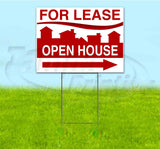 For Lease Open House Right Yard Sign