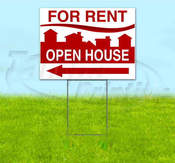 For Rent Open House Left Yard Sign