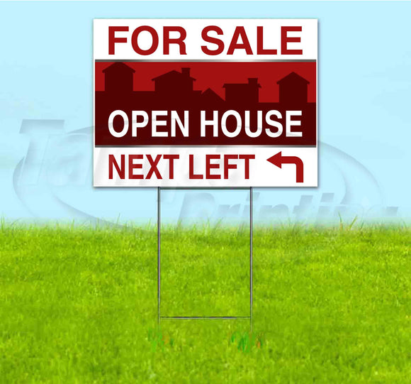 For Sale Open House Next Left Yard Sign