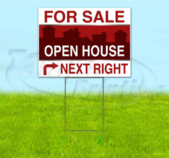 For Sale Open House Next Right Yard Sign