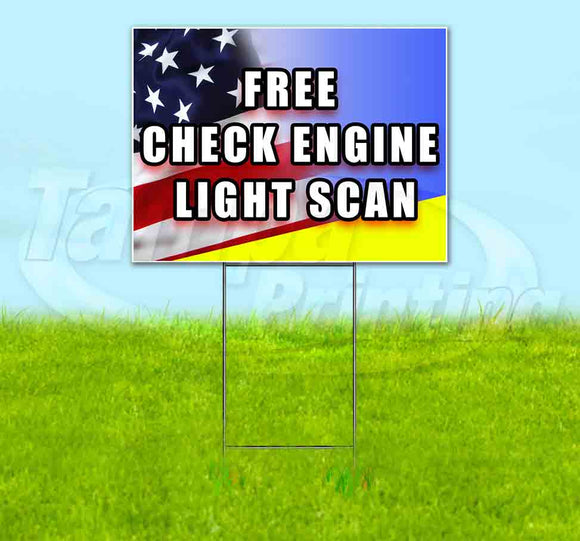 Free Check Engine Light Scan Yard Sign