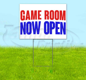 Game Room Now Open Yard Sign