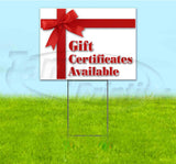 Gift Certificates Available Yard Sign