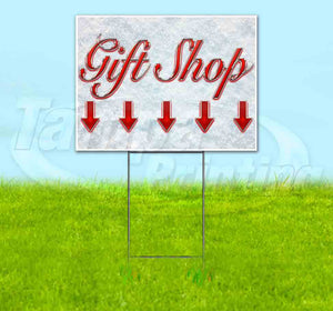 Gift Shop Down Arrow Yard Sign